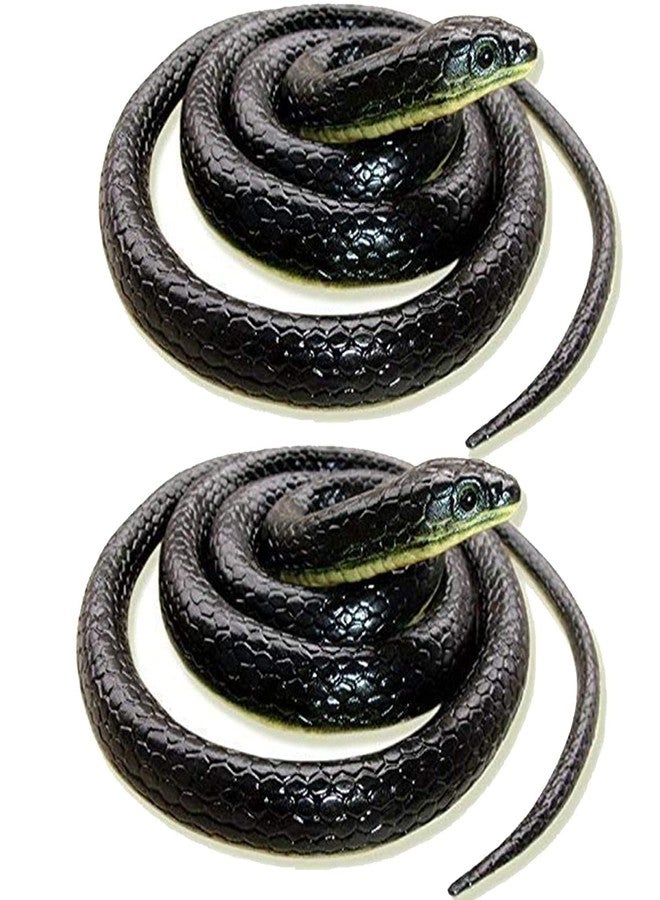 LUDALY Rubber Snake Toy for Kids Realistic Prank Toy for Fun Scary Outdoor Play Snake Toys for Halloween Party and Decorations (Pack of 2) - Image 1